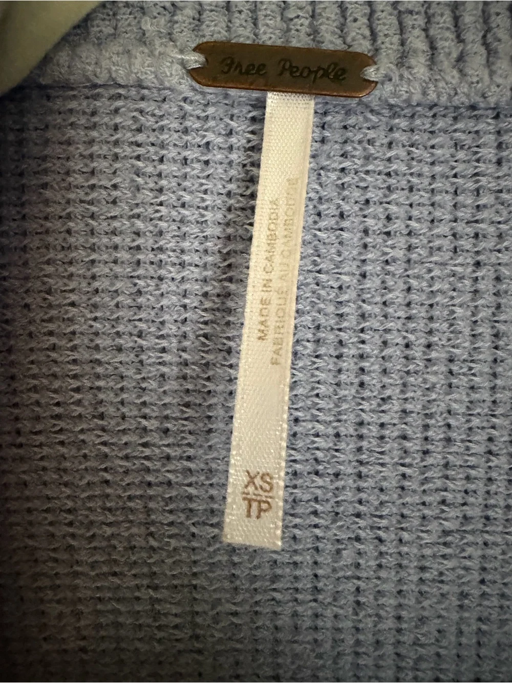 Free People Periwinkle Open-Front Cardigan